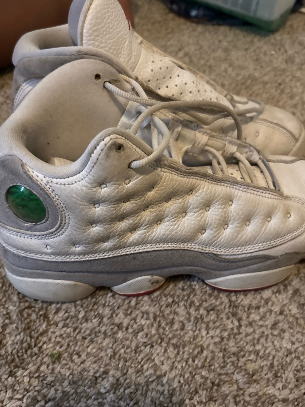 Jordan Women Sneakers White with Gray and Green Accent